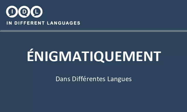 Énigmatiquement dans différentes langues - Image