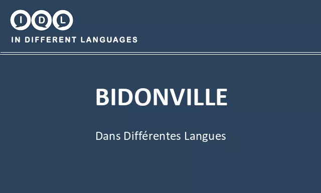 Bidonville dans différentes langues - Image