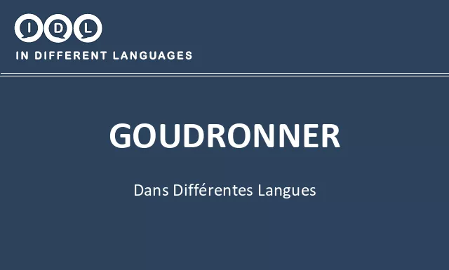 Goudronner dans différentes langues - Image