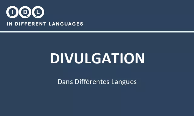 Divulgation dans différentes langues - Image
