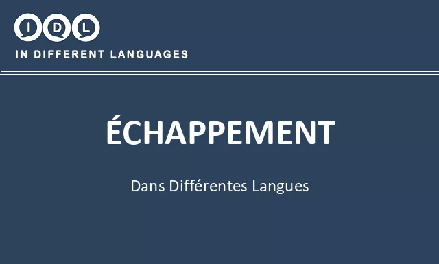 Échappement dans différentes langues - Image