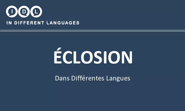 Éclosion dans différentes langues - Image