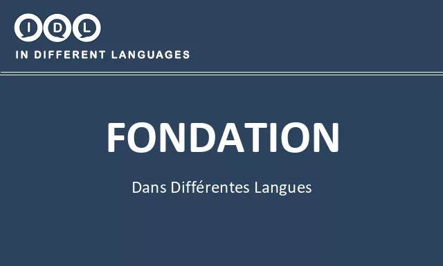 Fondation dans différentes langues - Image