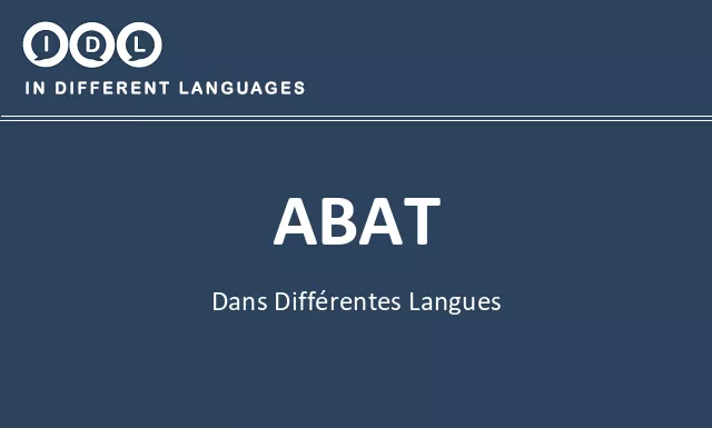 Abat dans différentes langues - Image