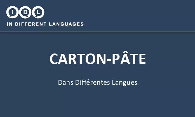 Carton-pâte dans différentes langues - Image