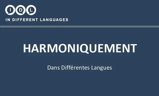 Harmoniquement dans différentes langues - Image