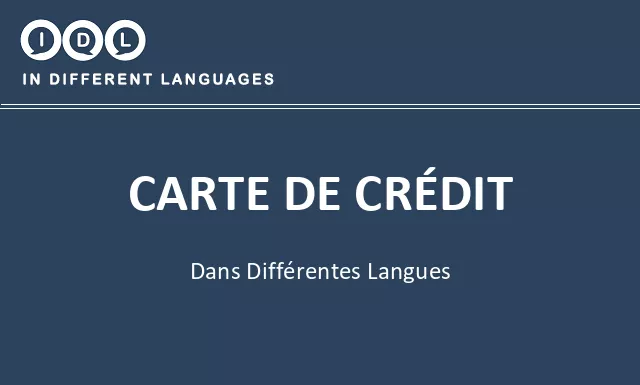 Carte de crédit dans différentes langues - Image