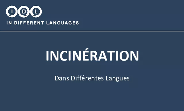 Incinération dans différentes langues - Image
