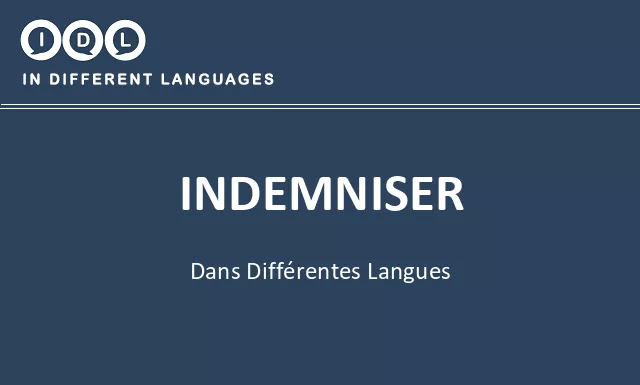 Indemniser dans différentes langues - Image