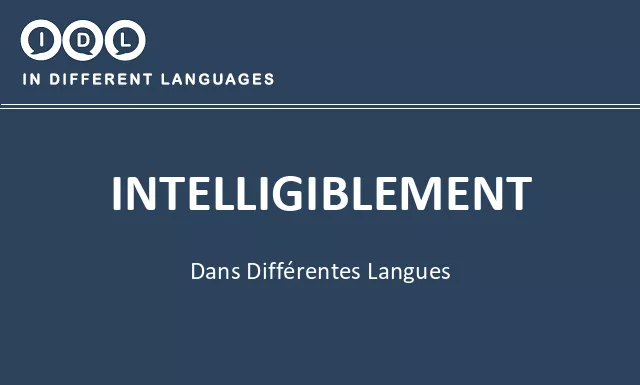 Intelligiblement dans différentes langues - Image
