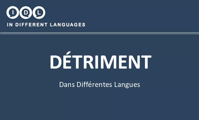 Détriment dans différentes langues - Image