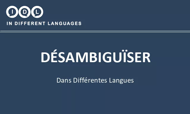 Désambiguïser dans différentes langues - Image