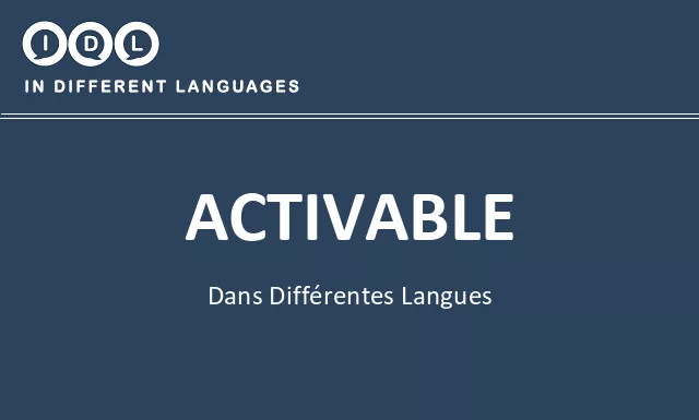 Activable dans différentes langues - Image