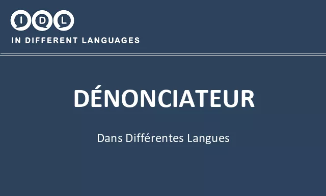 Dénonciateur dans différentes langues - Image