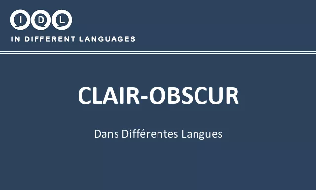 Clair-obscur dans différentes langues - Image