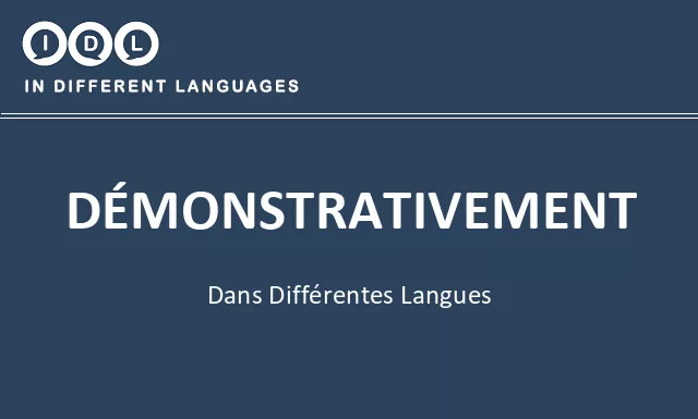 Démonstrativement dans différentes langues - Image