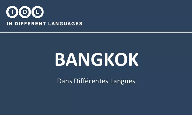 Bangkok dans différentes langues - Image