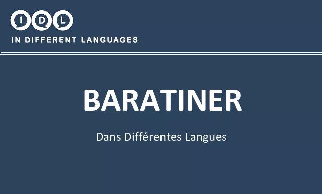 Baratiner dans différentes langues - Image