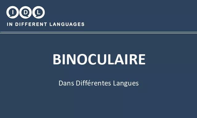 Binoculaire dans différentes langues - Image