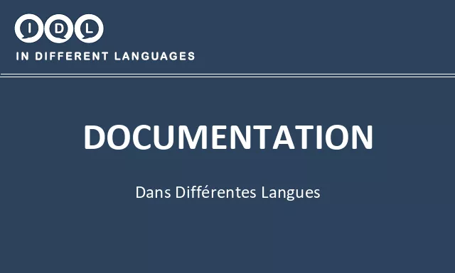 Documentation dans différentes langues - Image