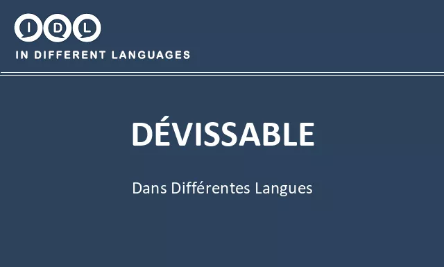 Dévissable dans différentes langues - Image