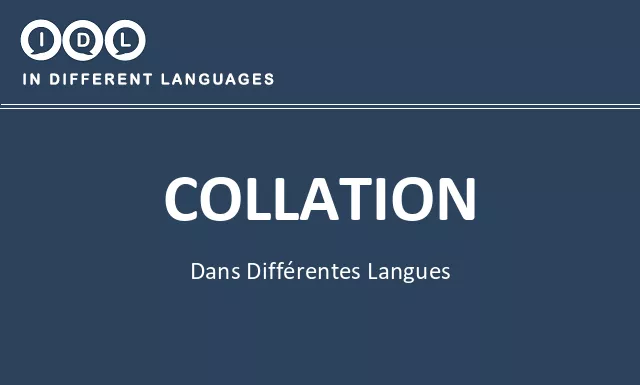 Collation dans différentes langues - Image