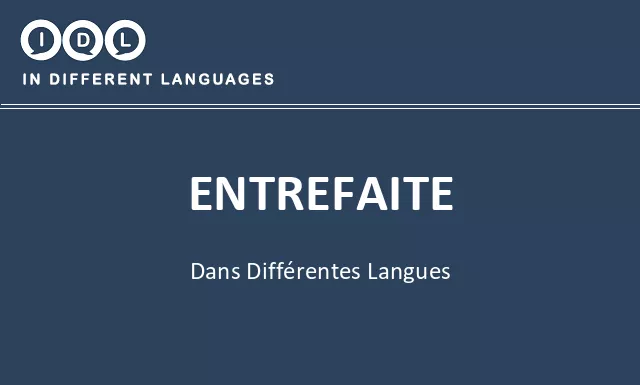 Entrefaite dans différentes langues - Image