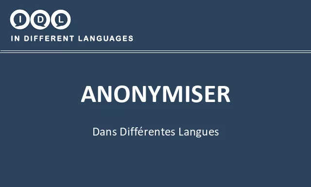 Anonymiser dans différentes langues - Image