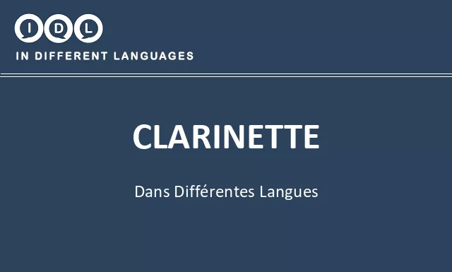 Clarinette dans différentes langues - Image