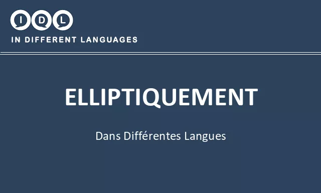Elliptiquement dans différentes langues - Image