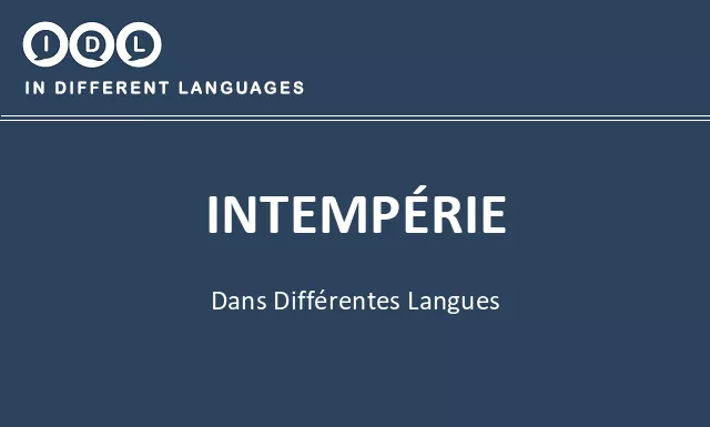 Intempérie dans différentes langues - Image