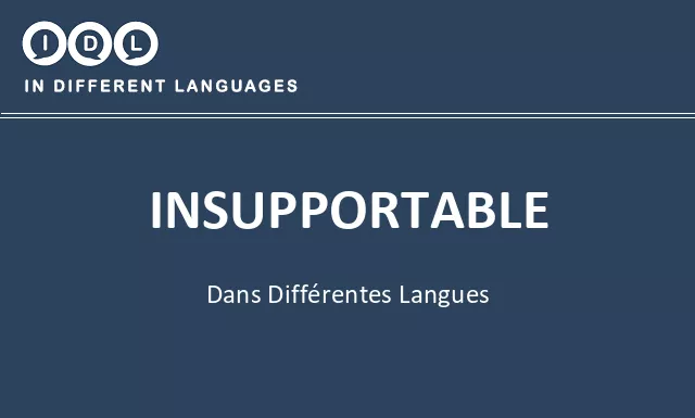 Insupportable dans différentes langues - Image
