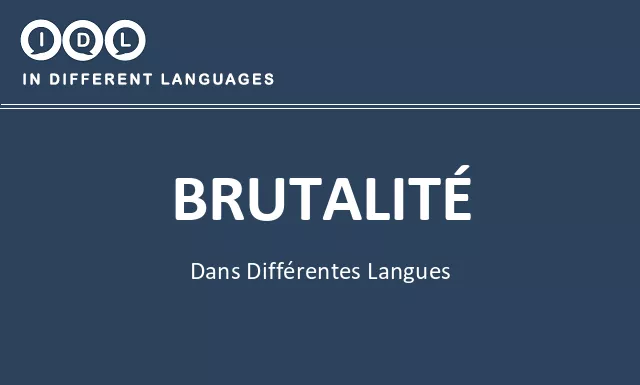 Brutalité dans différentes langues - Image
