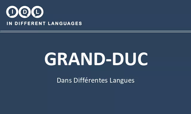Grand-duc dans différentes langues - Image