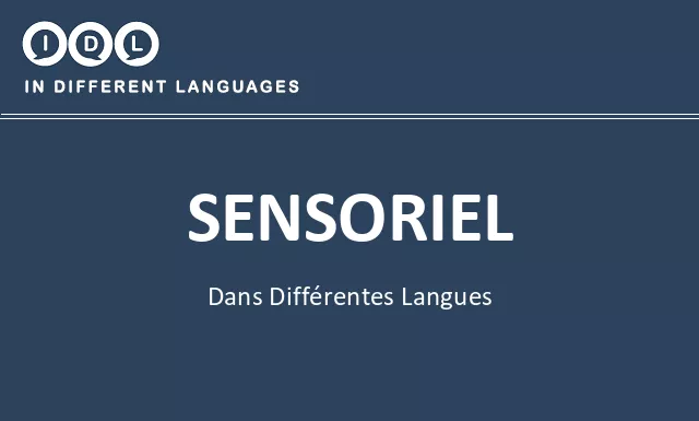 Sensoriel dans différentes langues - Image