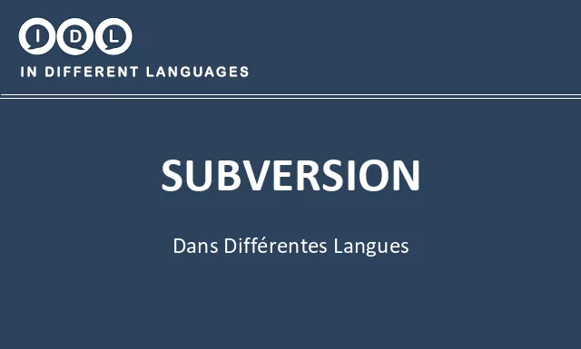 Subversion dans différentes langues - Image