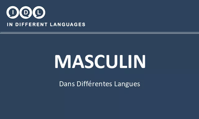 Masculin dans différentes langues - Image