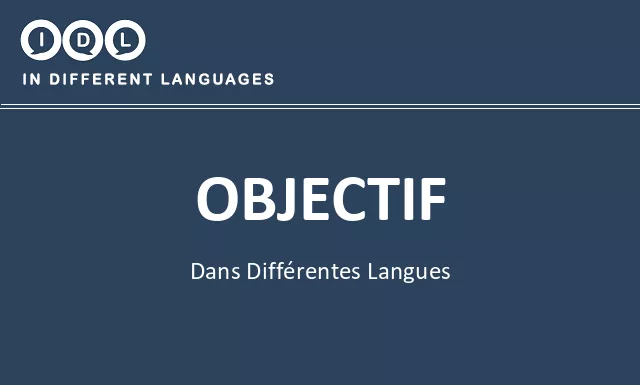 Objectif dans différentes langues - Image