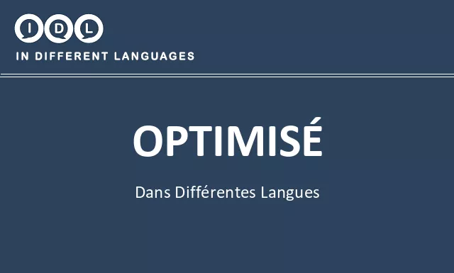Optimisé dans différentes langues - Image