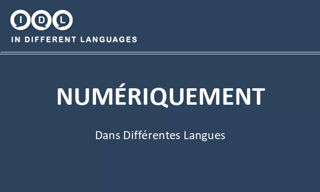 Numériquement dans différentes langues - Image