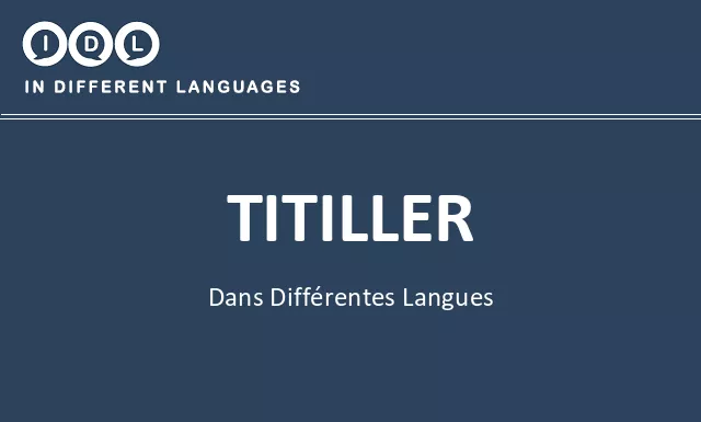 Titiller dans différentes langues - Image