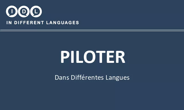 Piloter dans différentes langues - Image