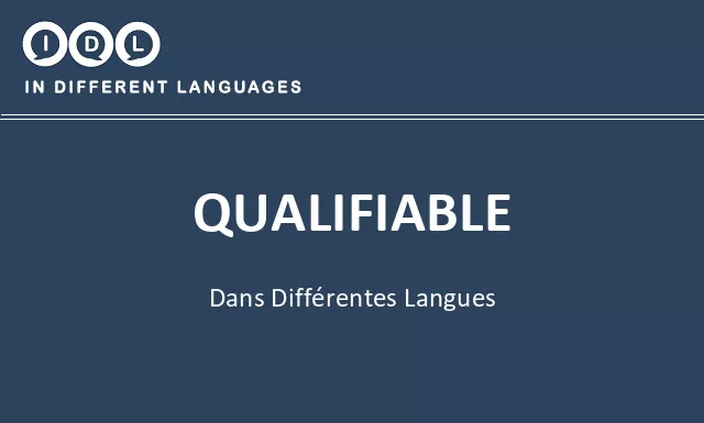 Qualifiable dans différentes langues - Image