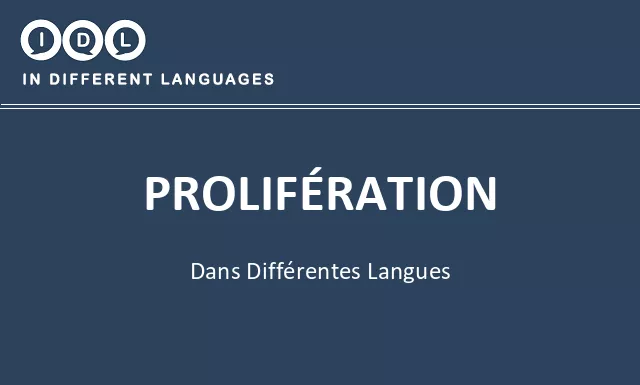 Prolifération dans différentes langues - Image