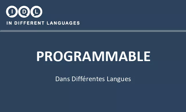 Programmable dans différentes langues - Image