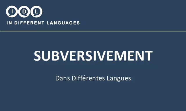 Subversivement dans différentes langues - Image