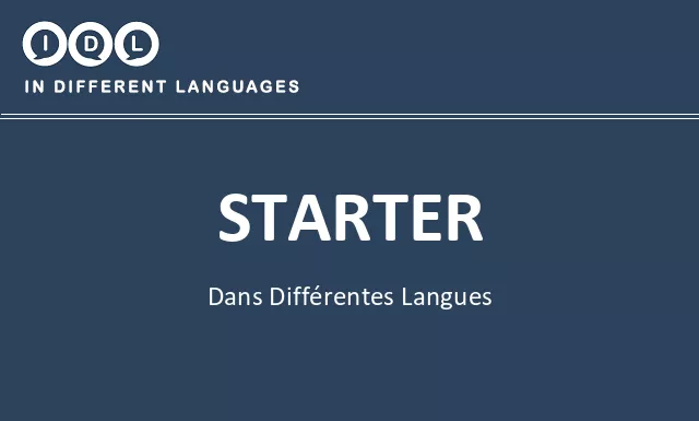 Starter dans différentes langues - Image