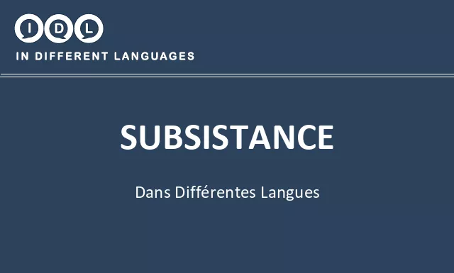 Subsistance dans différentes langues - Image