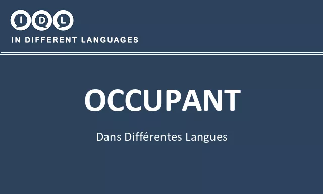 Occupant dans différentes langues - Image