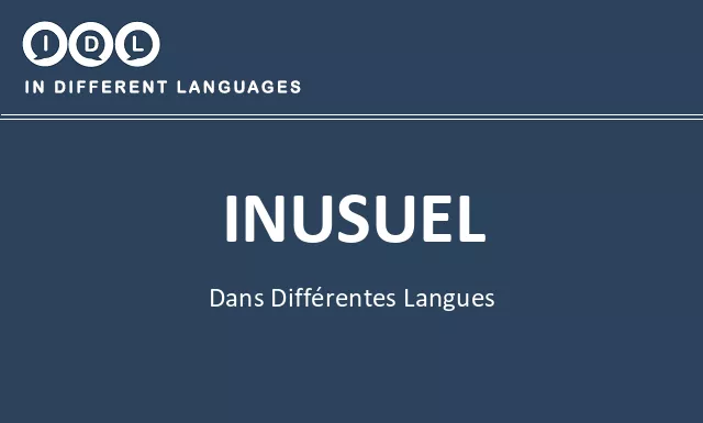 Inusuel dans différentes langues - Image